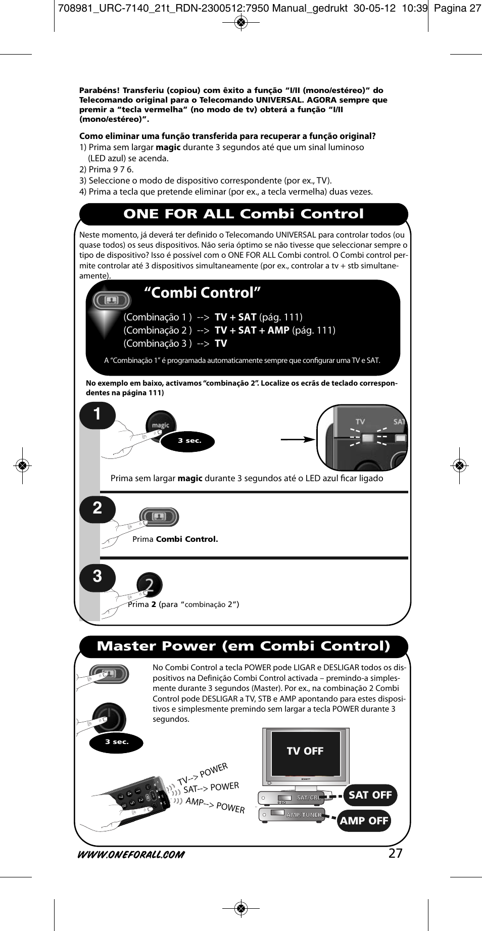 Combi control | One for All URC 7140 Essence 4 User Manual | Page 28 / 218