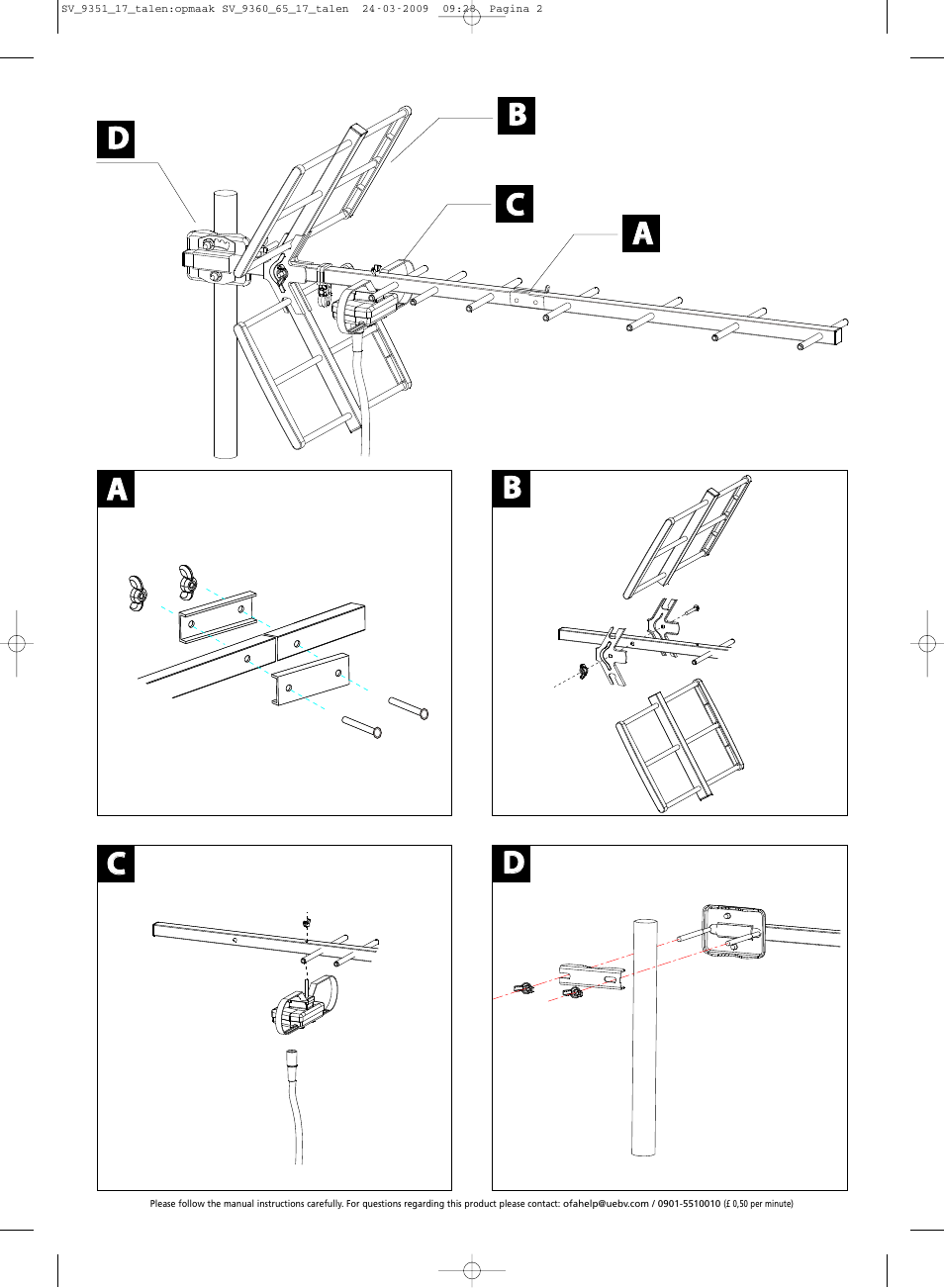 One for All SV 9351 Yagi Outdoor Antenna User Manual | Page 2 / 2