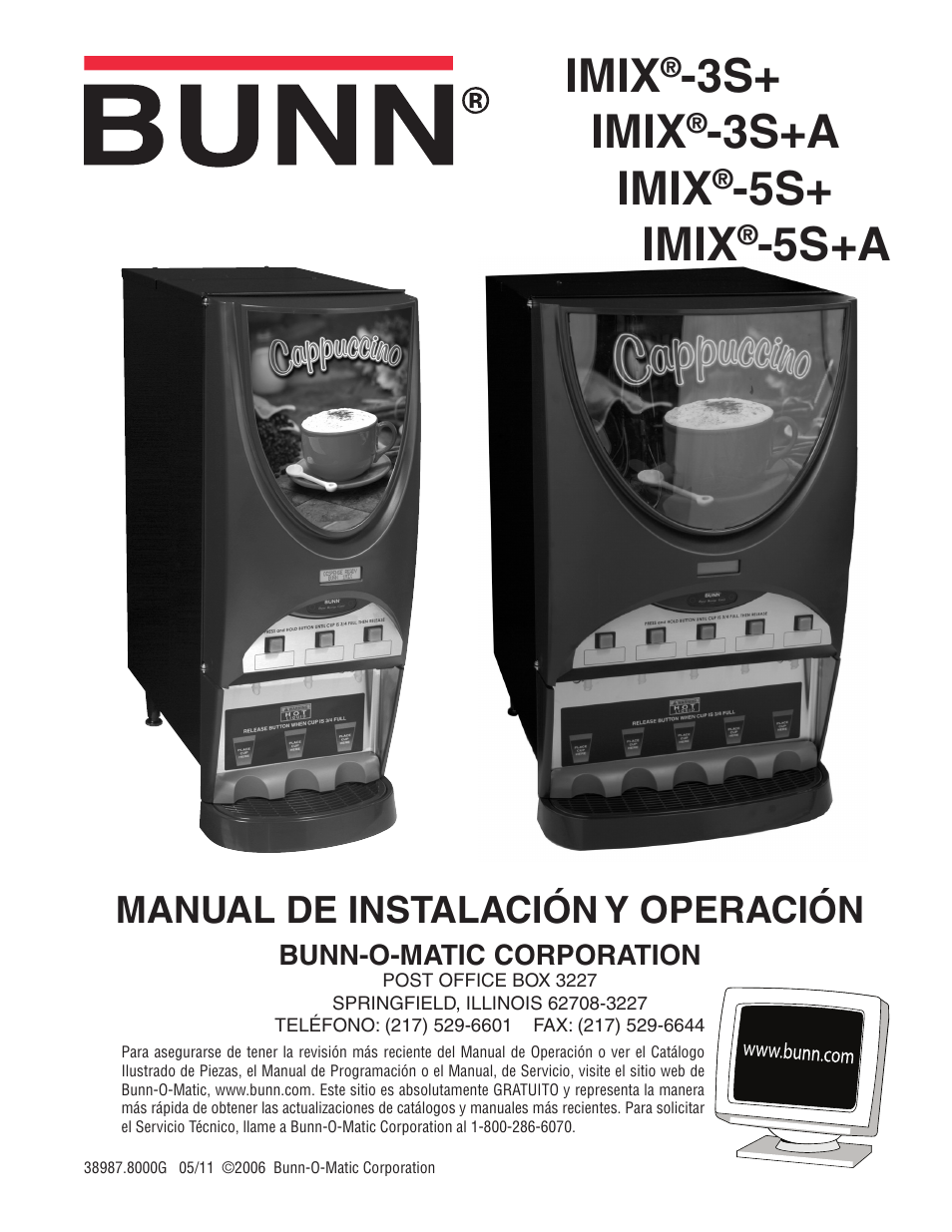 Bunn IMIX 5S+A User Manual | 13 pages