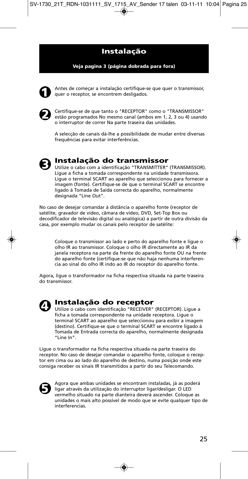 One for All SV 1730 Wireless 5.8 Ghz TV Sender User Manual | Page 24 / 111