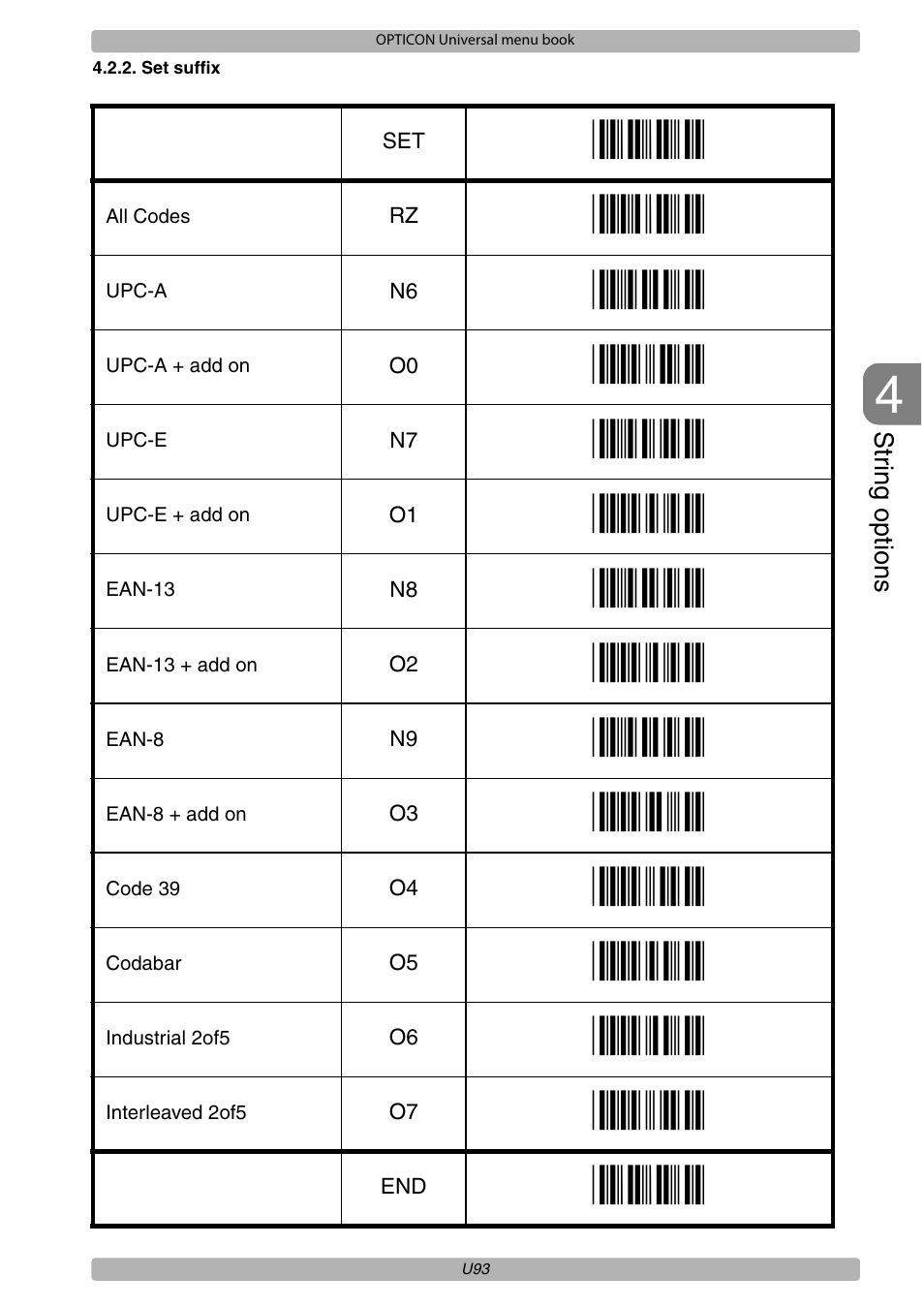 Opticon XPT 3125 Universal menubook User Manual | Page 100 / 151