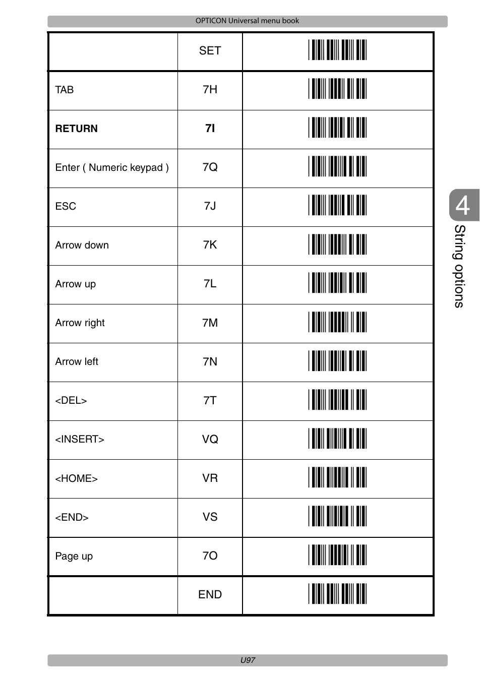 Opticon XPT 3125 Universal menubook User Manual | Page 104 / 151