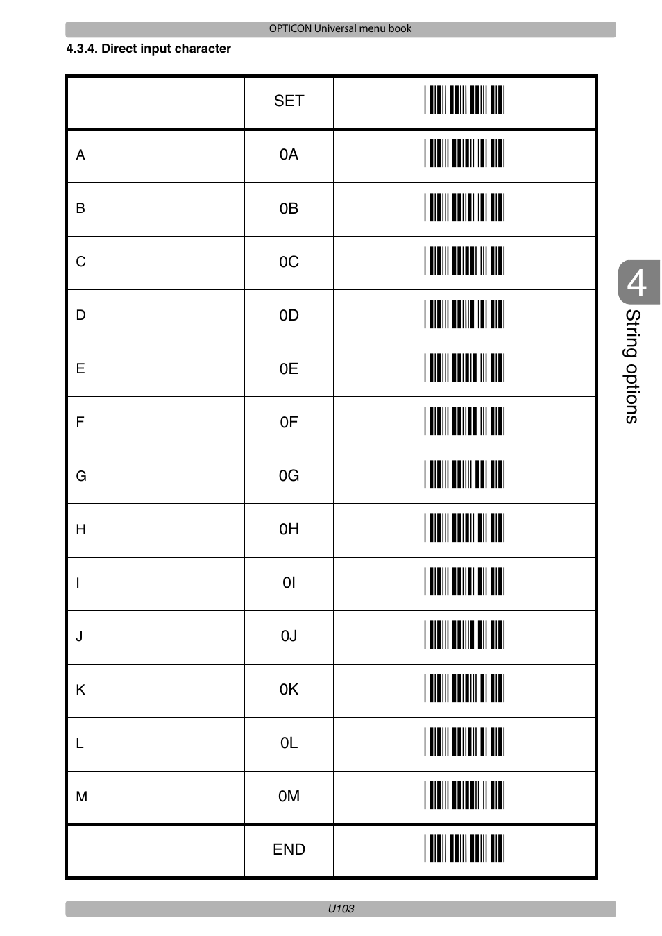 Opticon XPT 3125 Universal menubook User Manual | Page 110 / 151