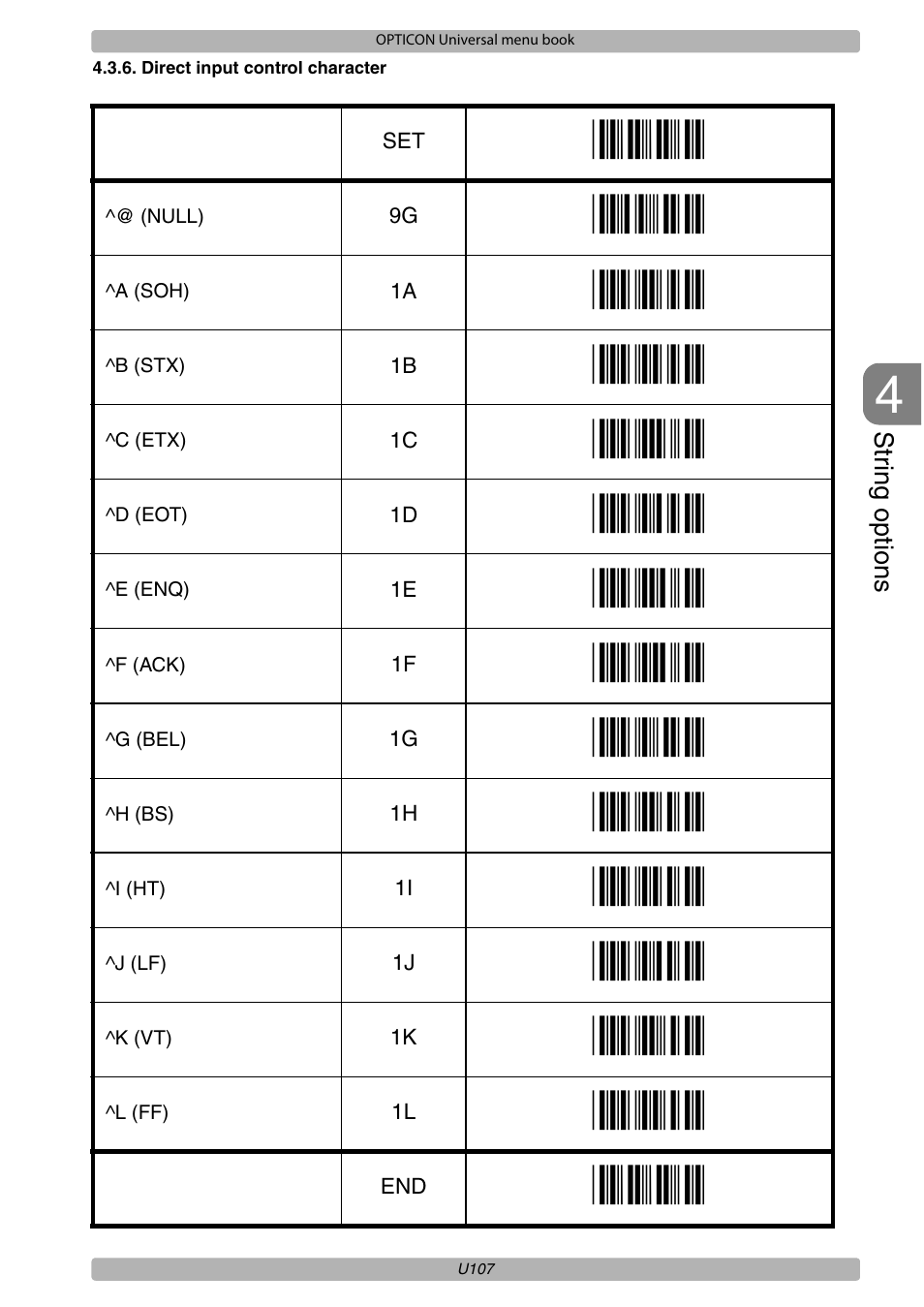 Opticon XPT 3125 Universal menubook User Manual | Page 114 / 151