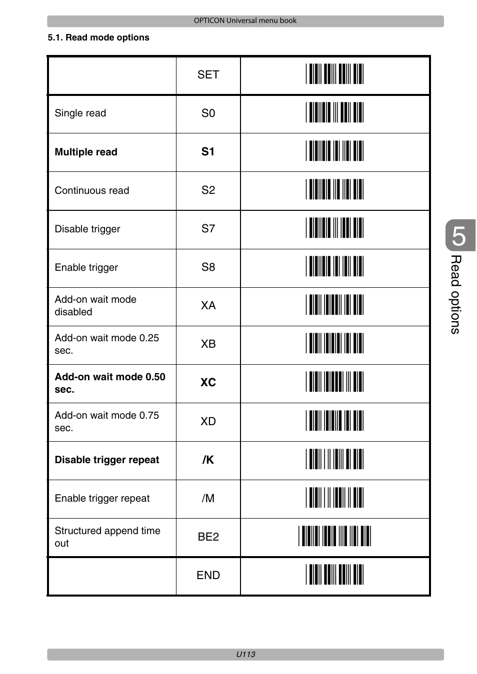 Opticon XPT 3125 Universal menubook User Manual | Page 120 / 151