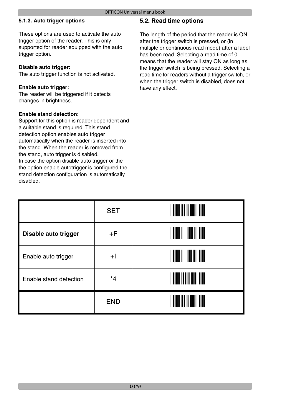 Opticon XPT 3125 Universal menubook User Manual | Page 123 / 151