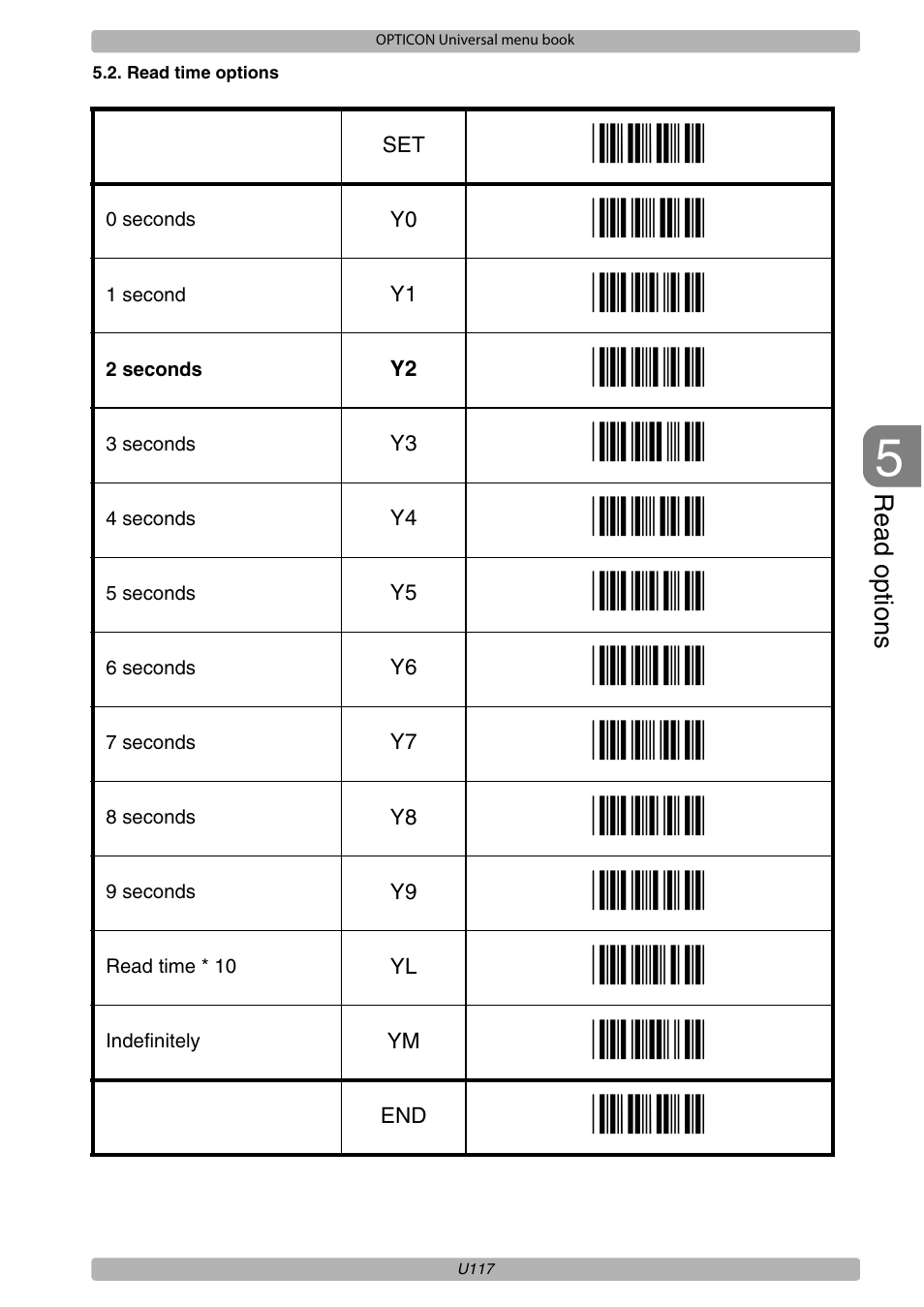 Opticon XPT 3125 Universal menubook User Manual | Page 124 / 151