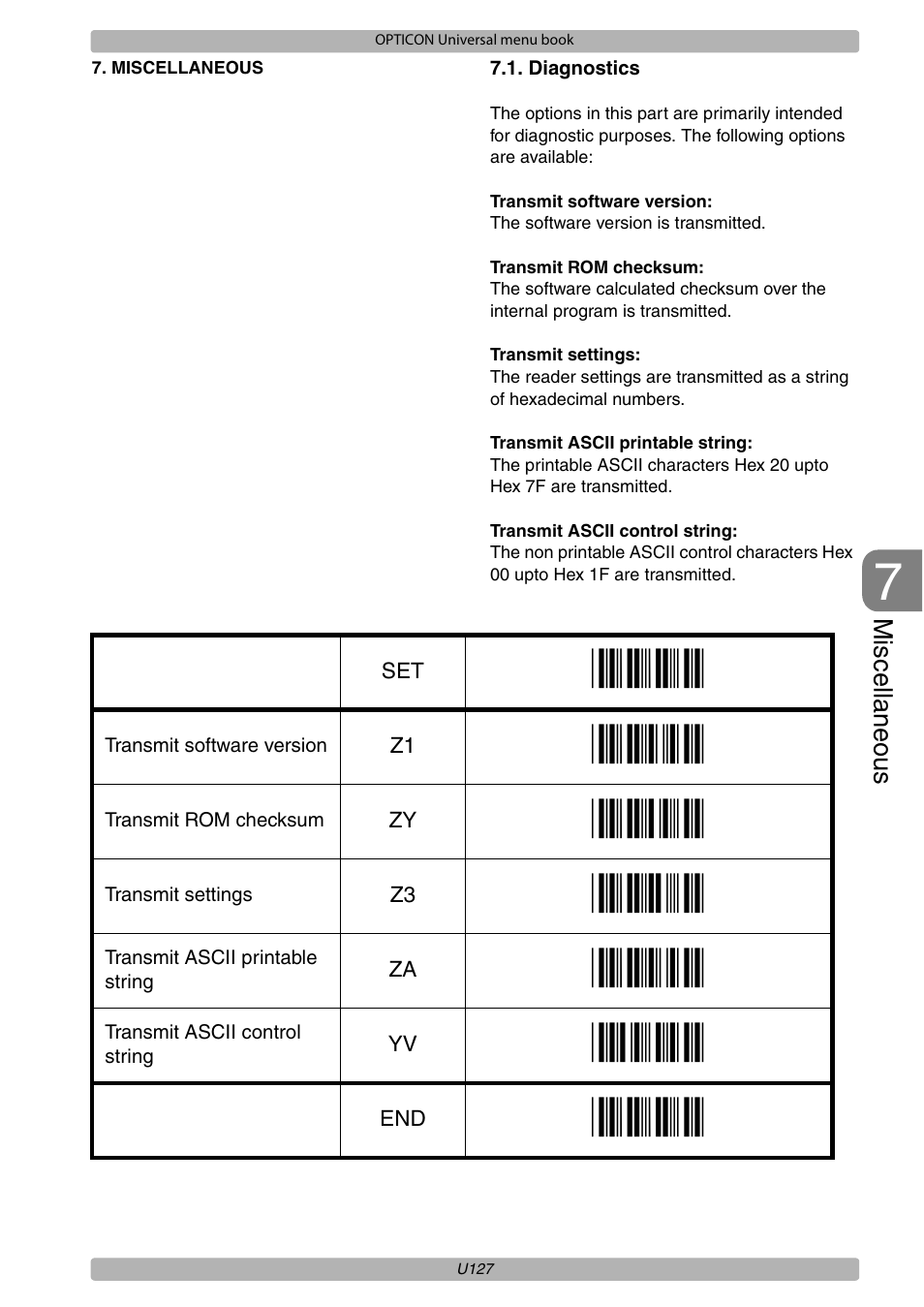 Opticon XPT 3125 Universal menubook User Manual | Page 134 / 151