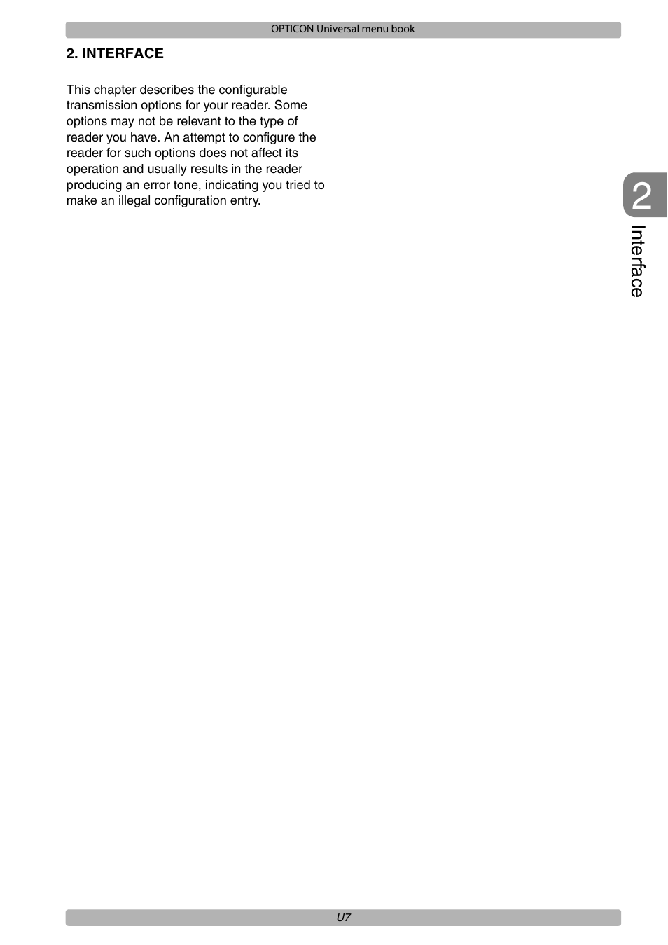 Opticon XPT 3125 Universal menubook User Manual | Page 14 / 151