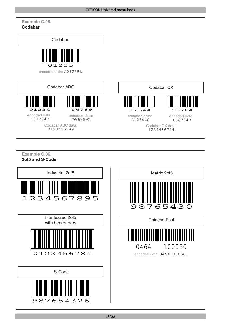 Opticon XPT 3125 Universal menubook User Manual | Page 145 / 151