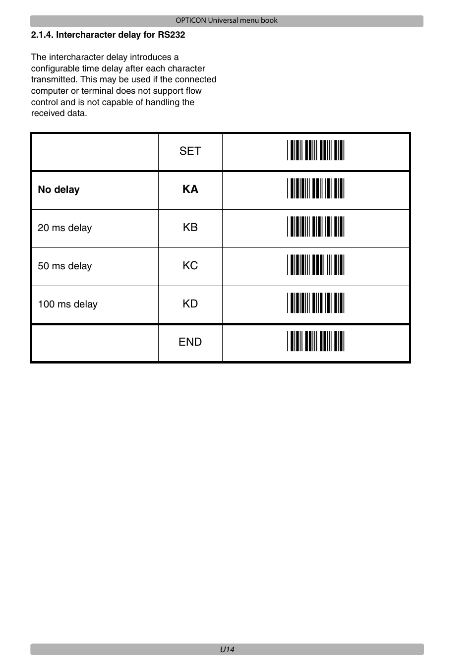 Opticon XPT 3125 Universal menubook User Manual | Page 21 / 151