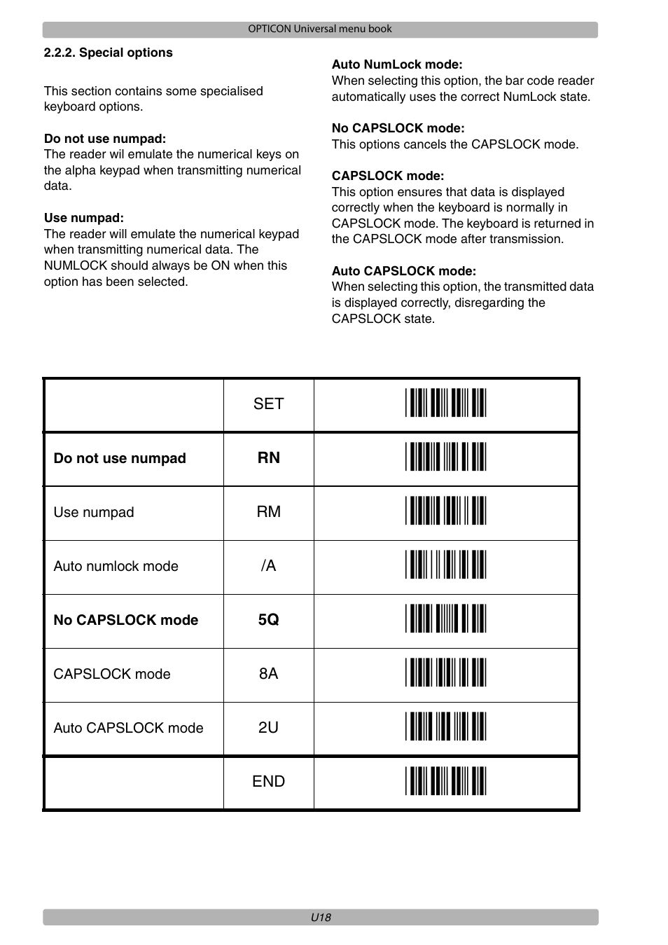 Opticon XPT 3125 Universal menubook User Manual | Page 25 / 151