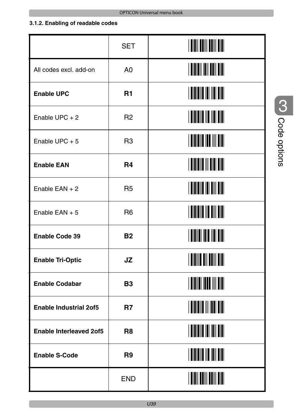 Opticon XPT 3125 Universal menubook User Manual | Page 46 / 151