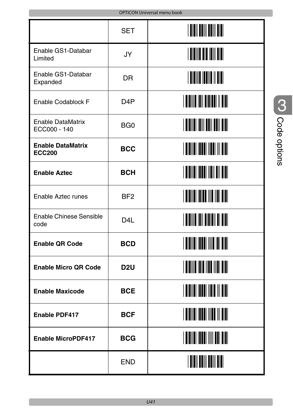 Opticon XPT 3125 Universal menubook User Manual | Page 48 / 151