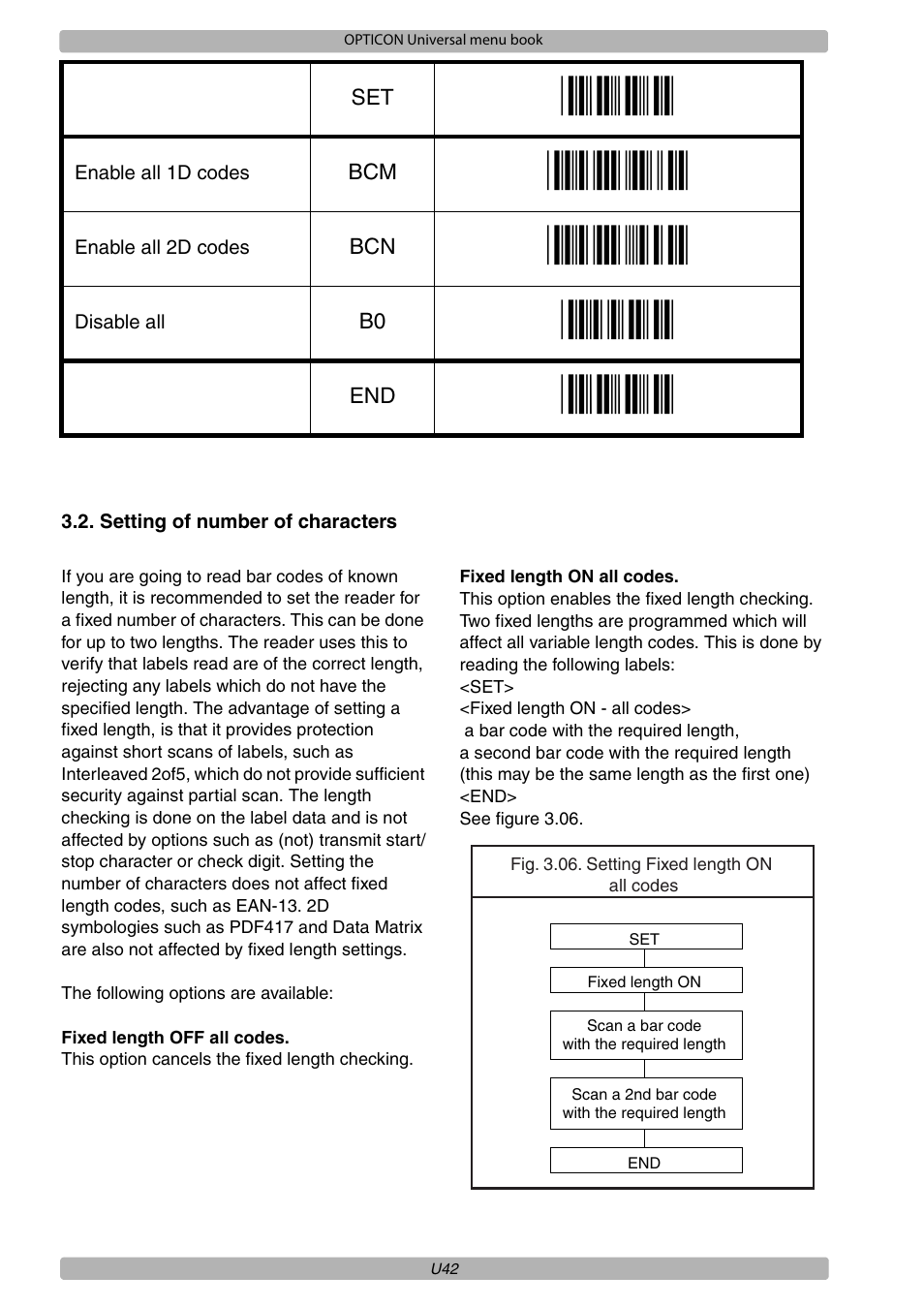 Opticon XPT 3125 Universal menubook User Manual | Page 49 / 151