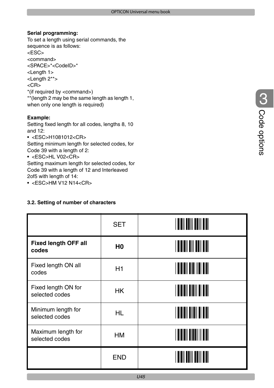 Opticon XPT 3125 Universal menubook User Manual | Page 52 / 151