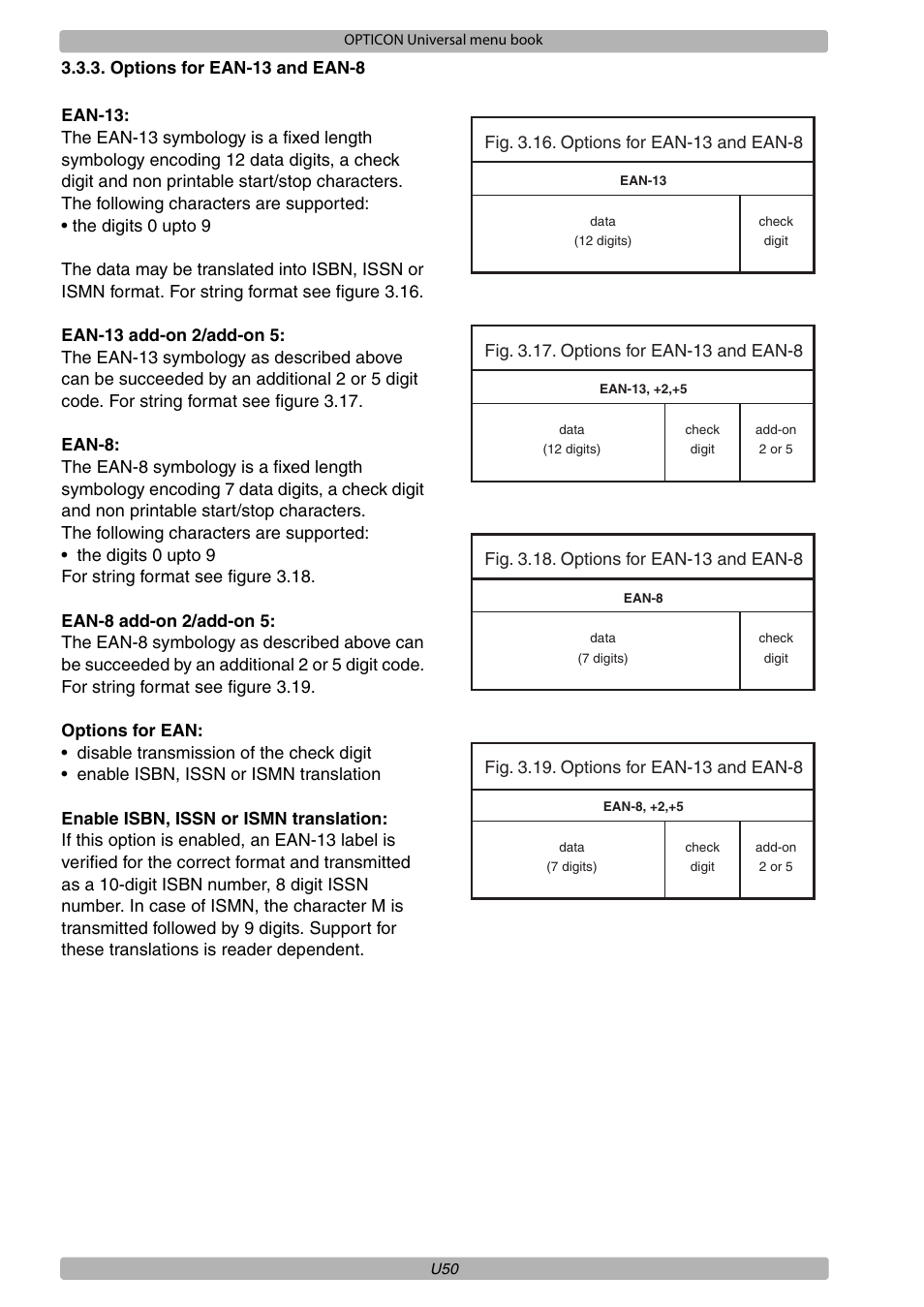 Opticon XPT 3125 Universal menubook User Manual | Page 57 / 151