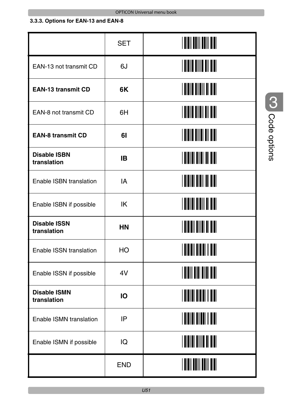 Opticon XPT 3125 Universal menubook User Manual | Page 58 / 151