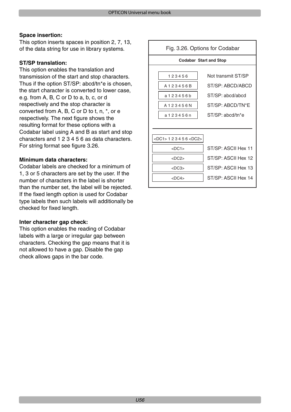 Opticon XPT 3125 Universal menubook User Manual | Page 63 / 151