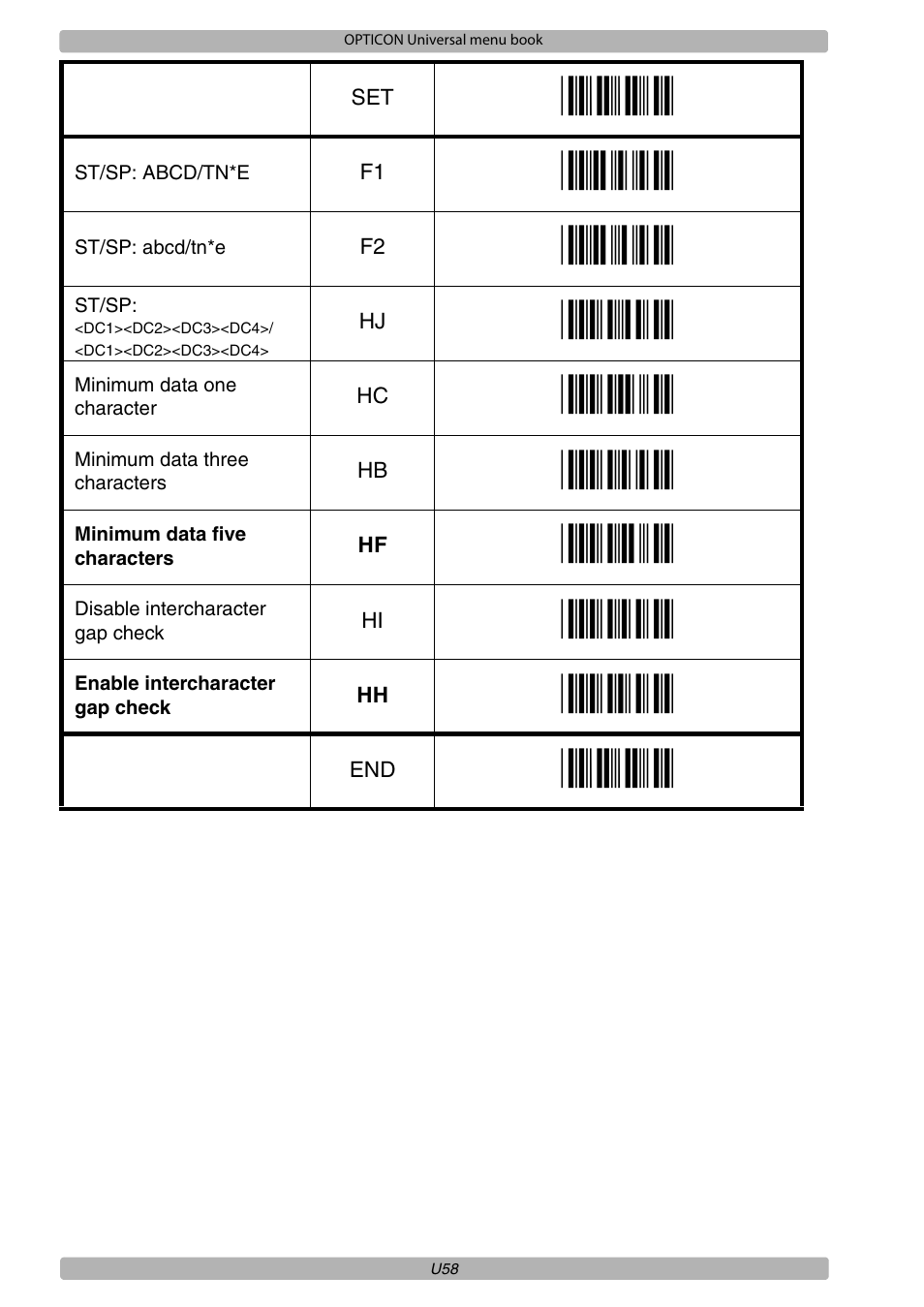 Opticon XPT 3125 Universal menubook User Manual | Page 65 / 151