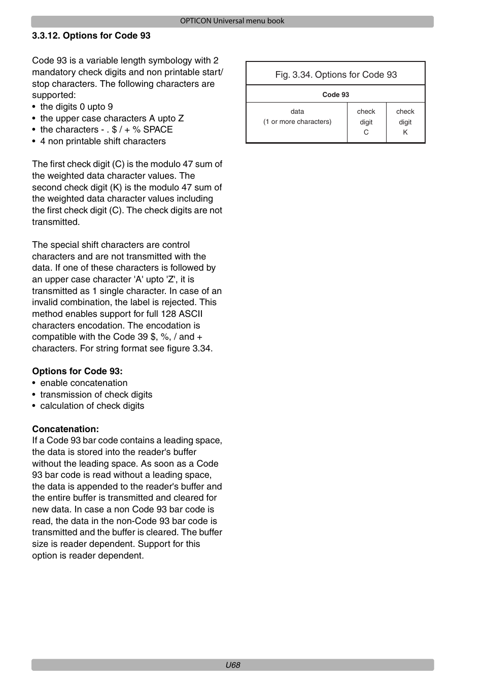 Opticon XPT 3125 Universal menubook User Manual | Page 75 / 151