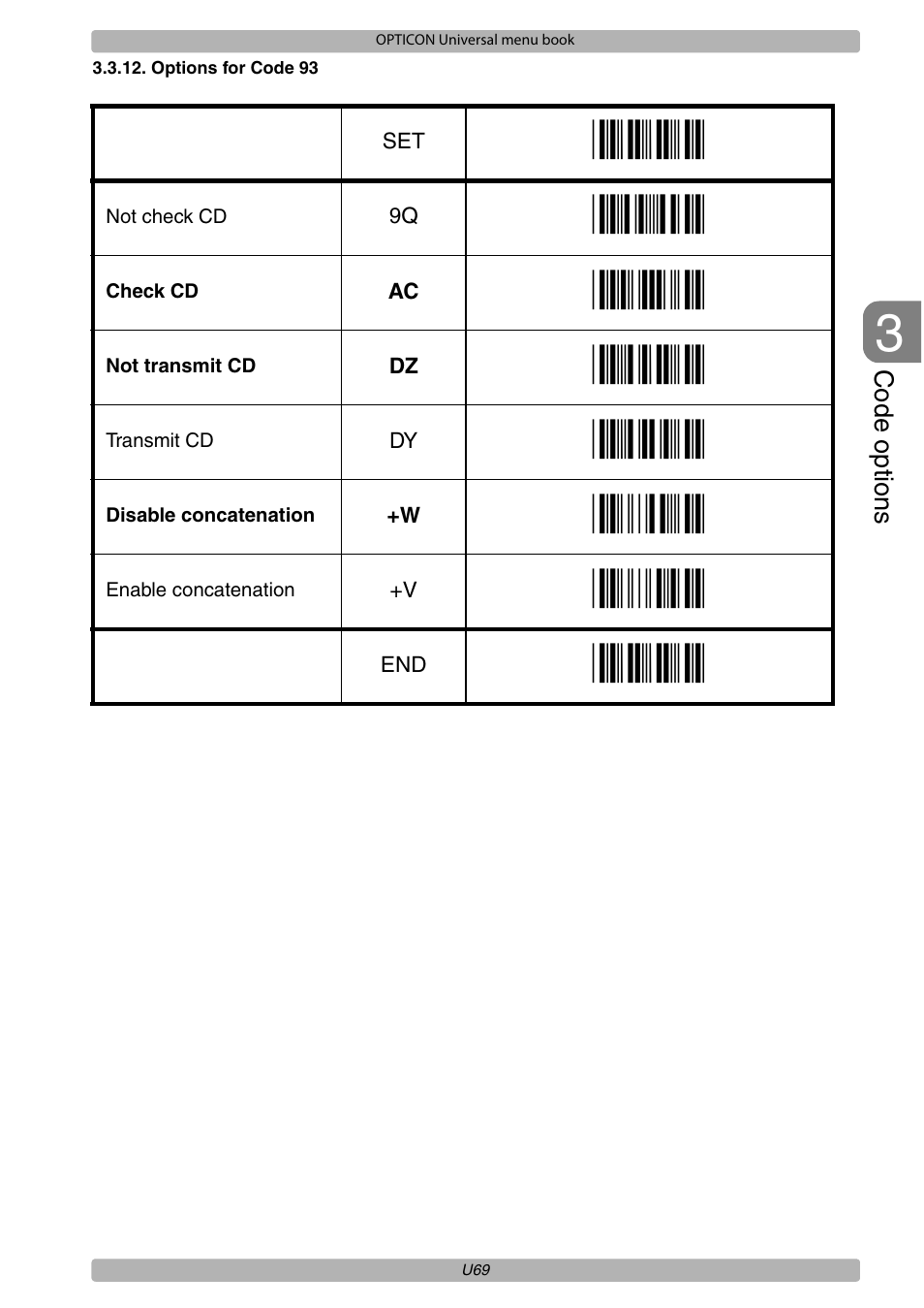 Opticon XPT 3125 Universal menubook User Manual | Page 76 / 151