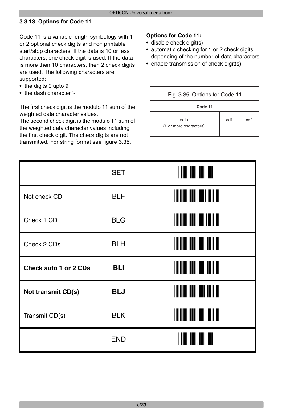 Opticon XPT 3125 Universal menubook User Manual | Page 77 / 151