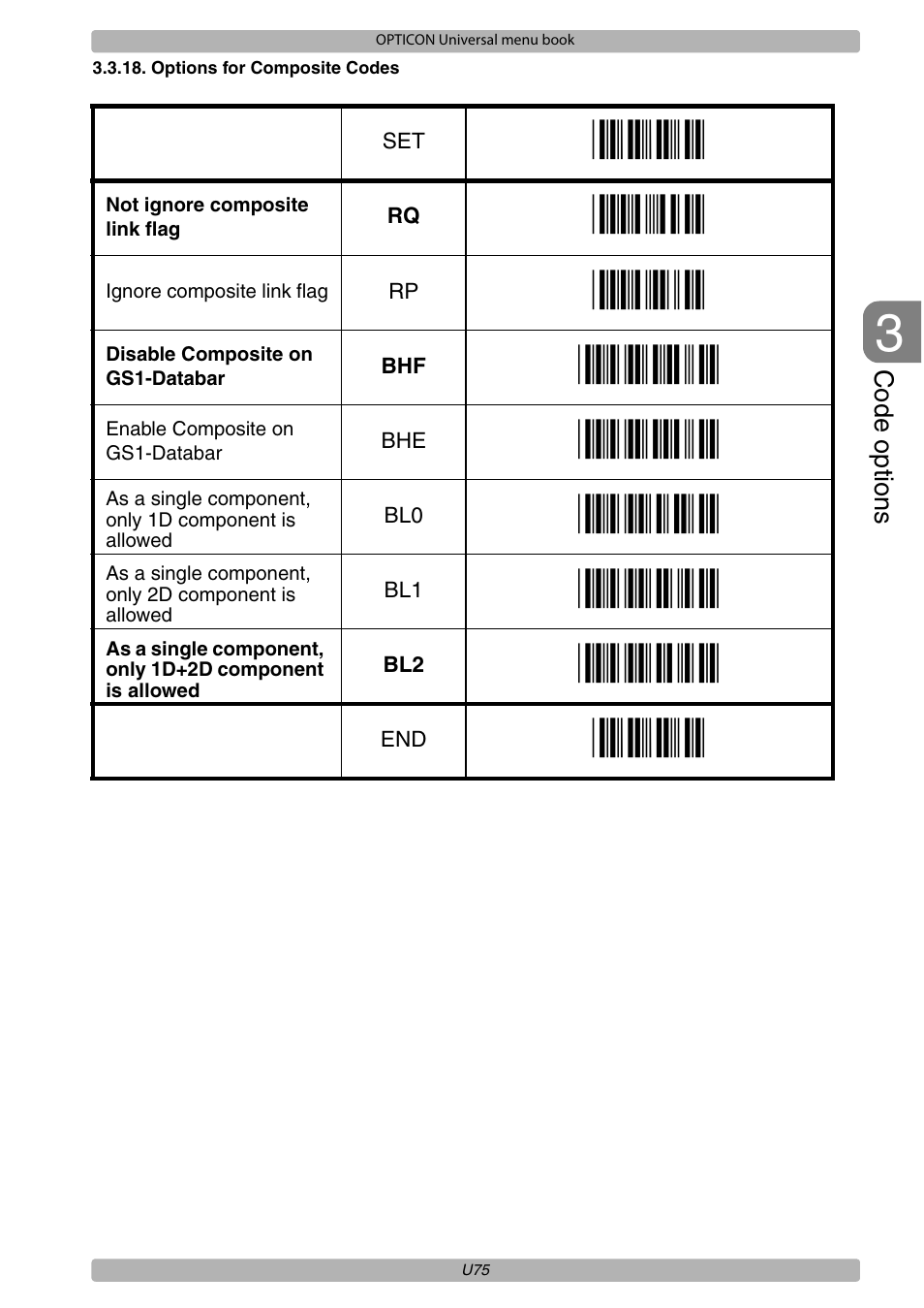 Opticon XPT 3125 Universal menubook User Manual | Page 82 / 151