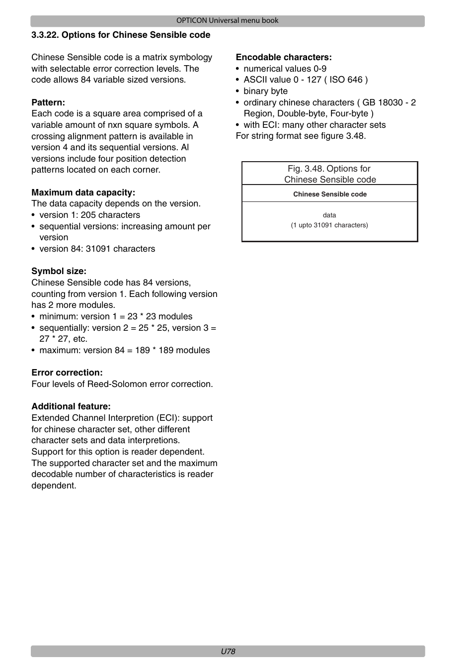 Opticon XPT 3125 Universal menubook User Manual | Page 85 / 151