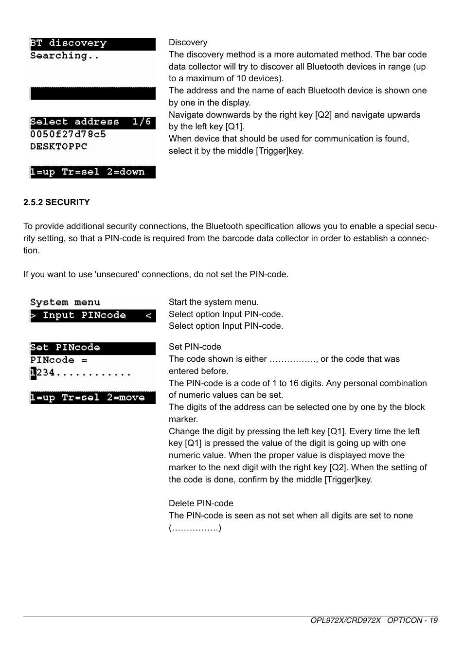 Opticon CRD 972X User Manual | Page 19 / 23