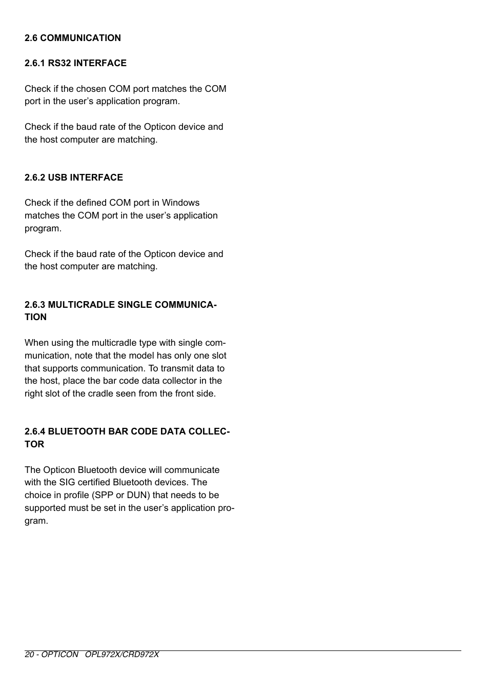 Opticon CRD 972X User Manual | Page 20 / 23