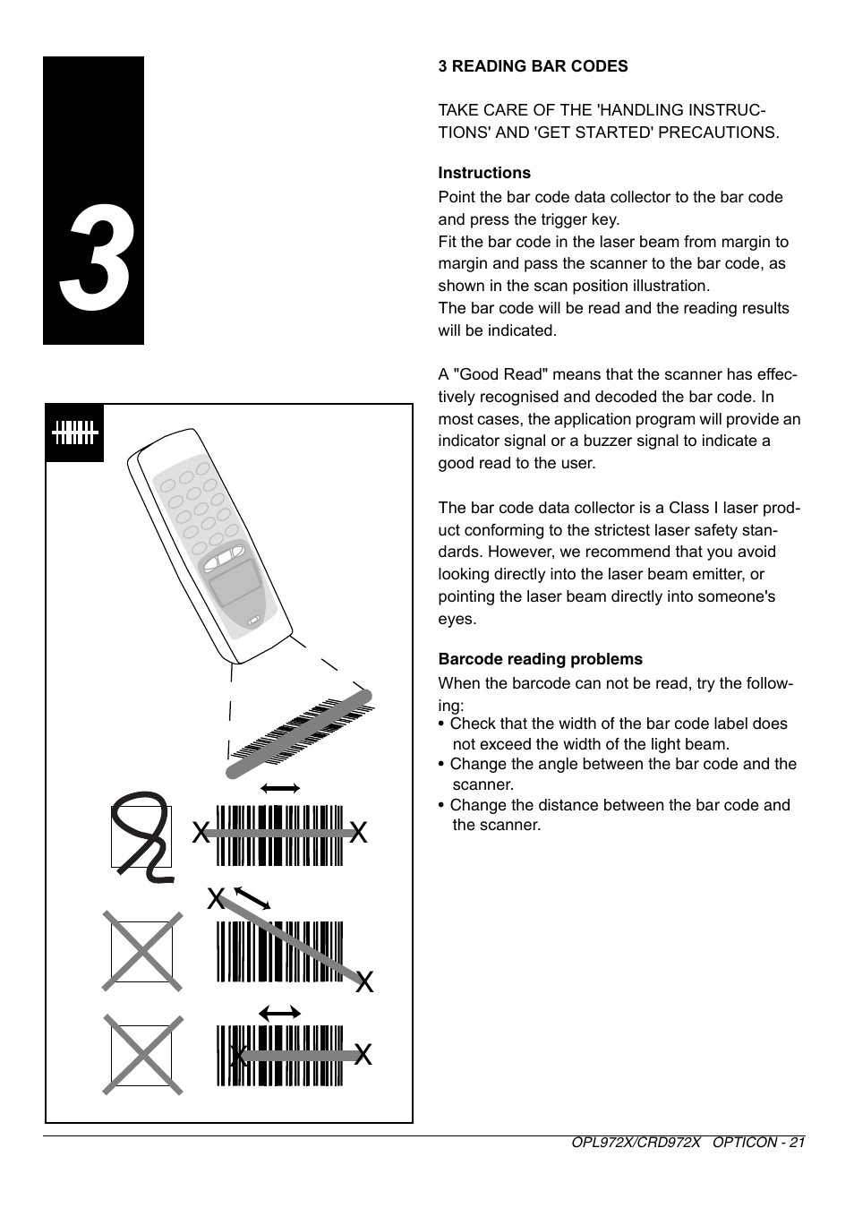 Opticon CRD 972X User Manual | Page 21 / 23