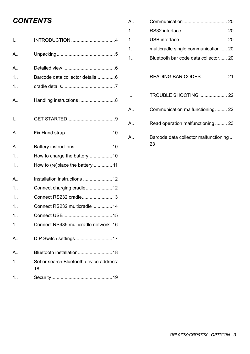 Opticon CRD 972X User Manual | Page 3 / 23