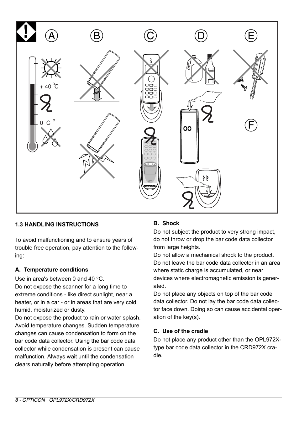 Ad e b | Opticon CRD 972X User Manual | Page 8 / 23