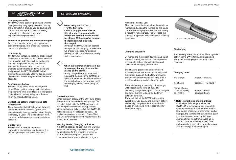 Opticon DWT 7133 User Manual | Page 4 / 9