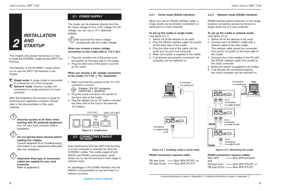 Installation and startup | Opticon DWT 7133 User Manual | Page 5 / 9