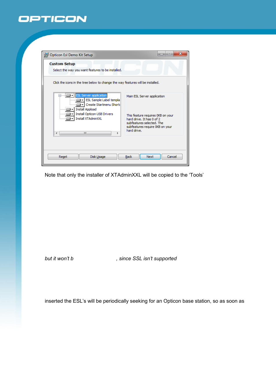 Installing the base station, Installing the esls | Opticon ESL User Manual | Page 12 / 40