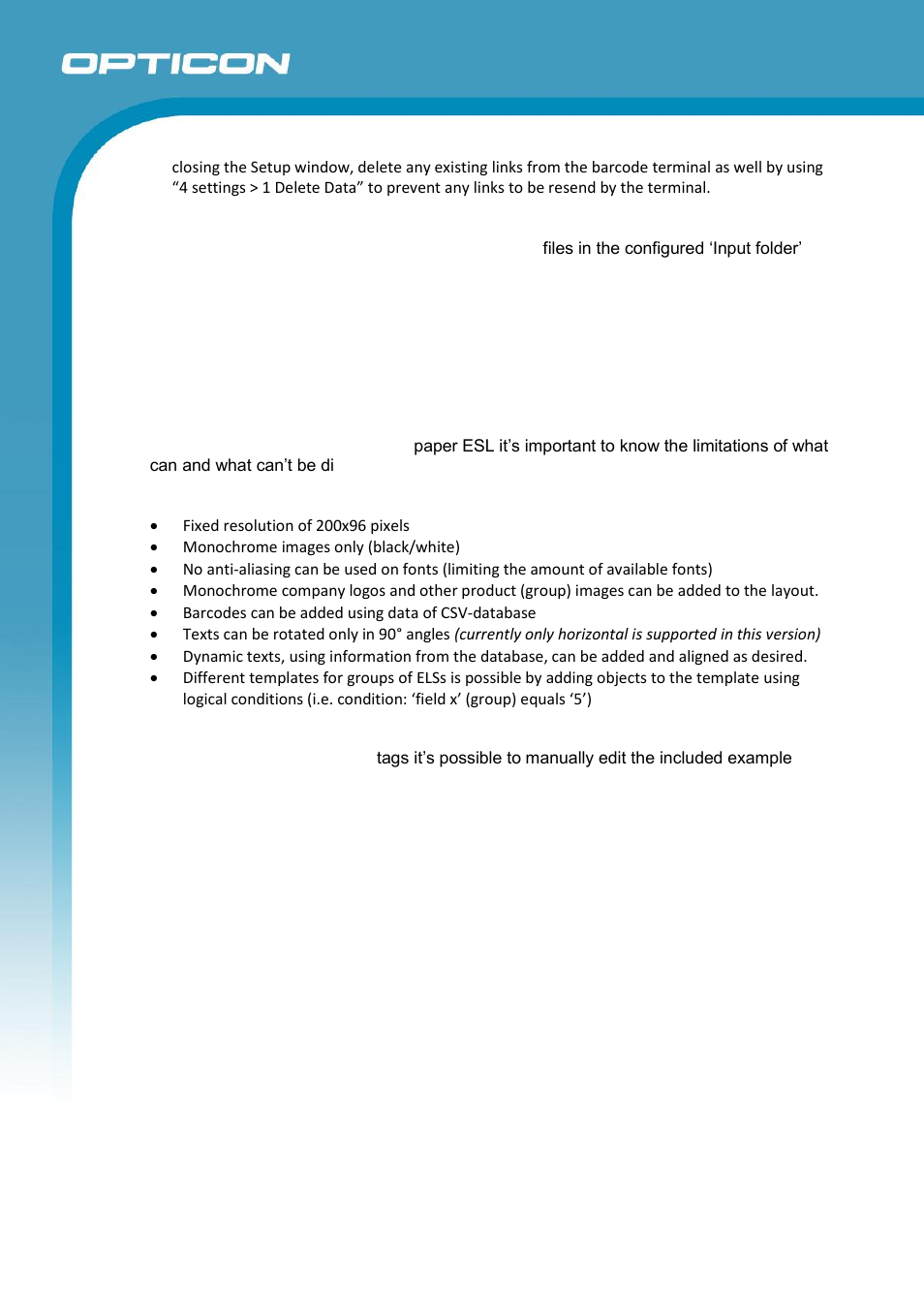 Designing the esl image layout | Opticon ESL User Manual | Page 14 / 40