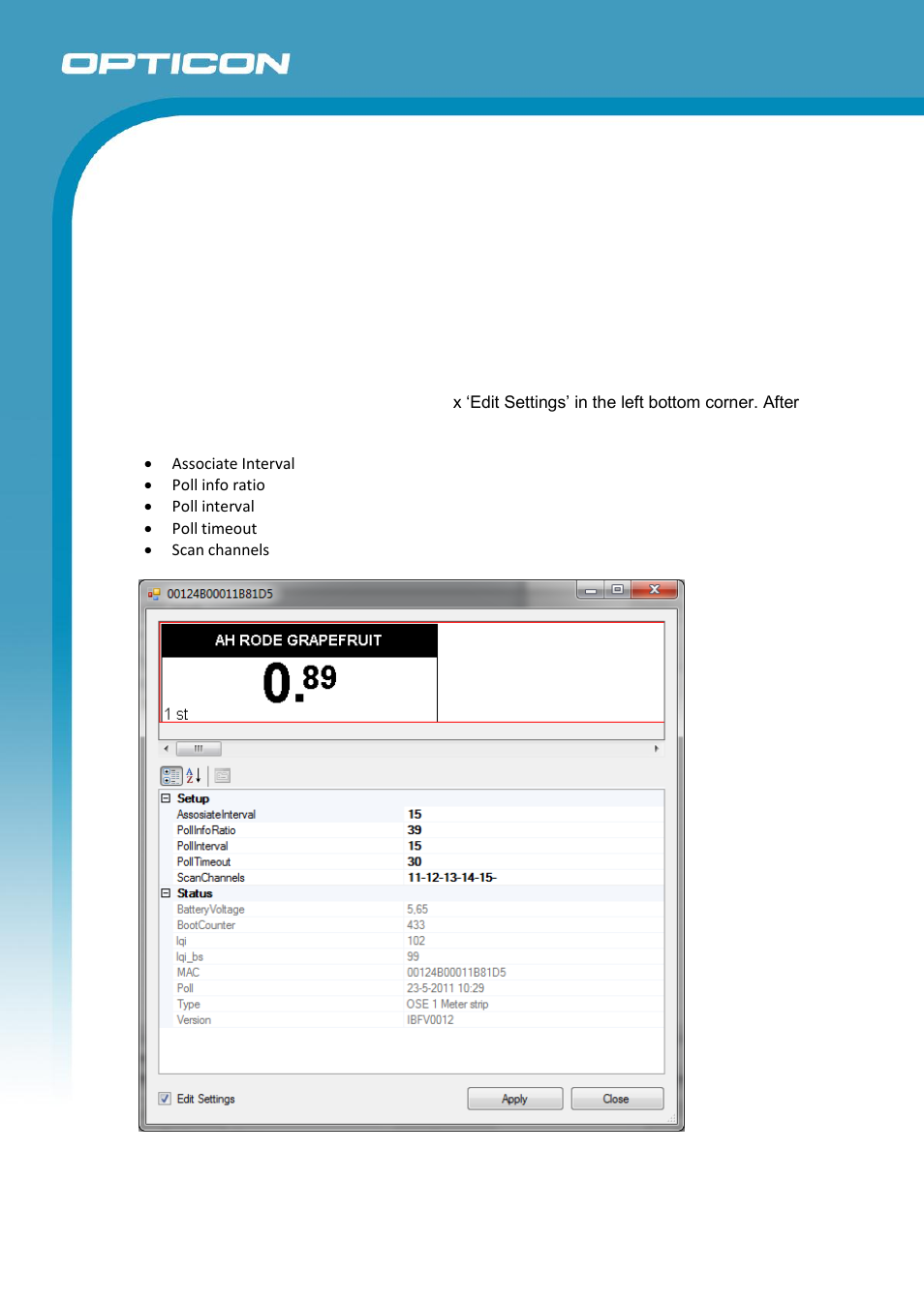Configuring of esls | Opticon ESL User Manual | Page 19 / 40