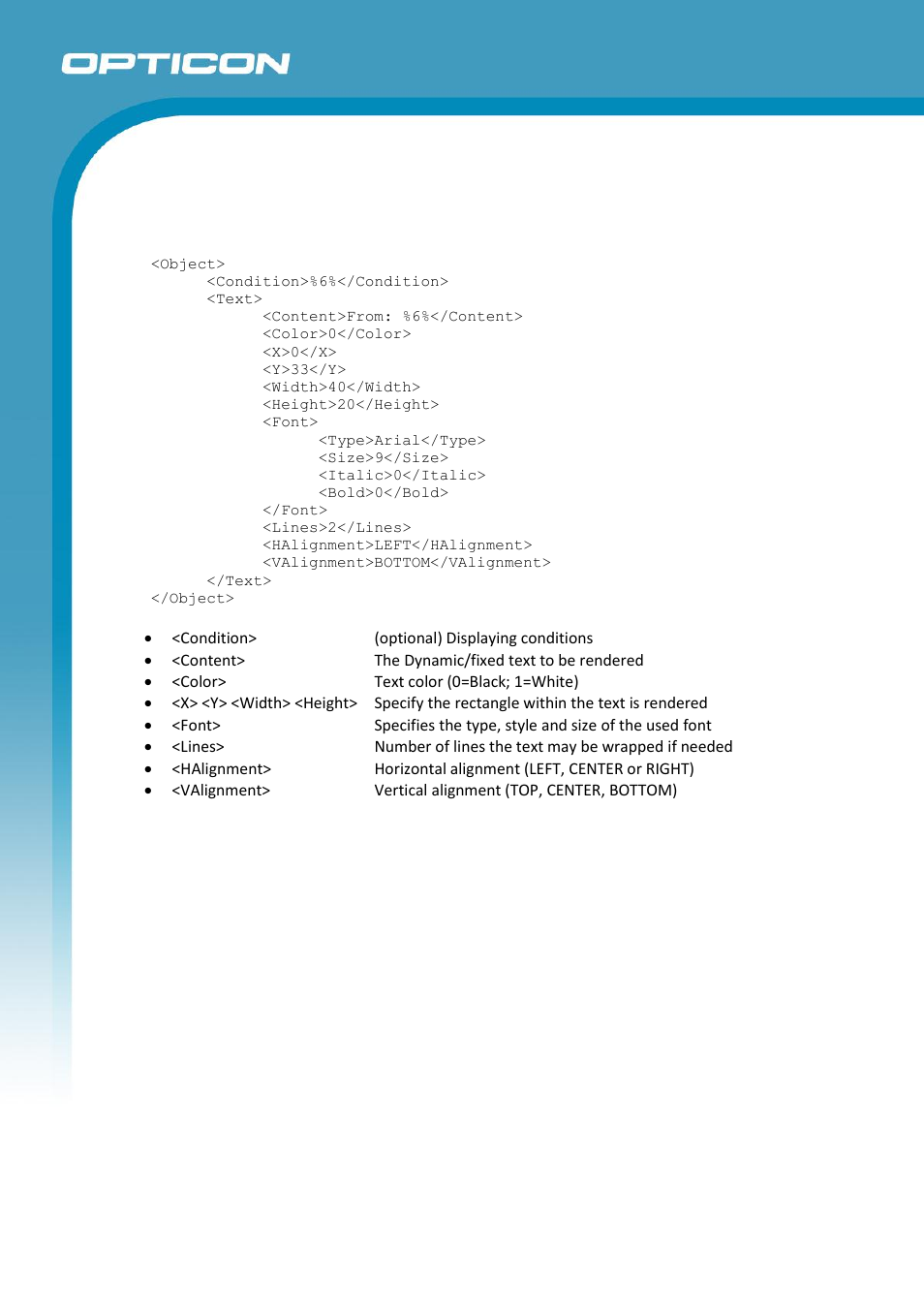 A.2.1. text | Opticon ESL User Manual | Page 36 / 40