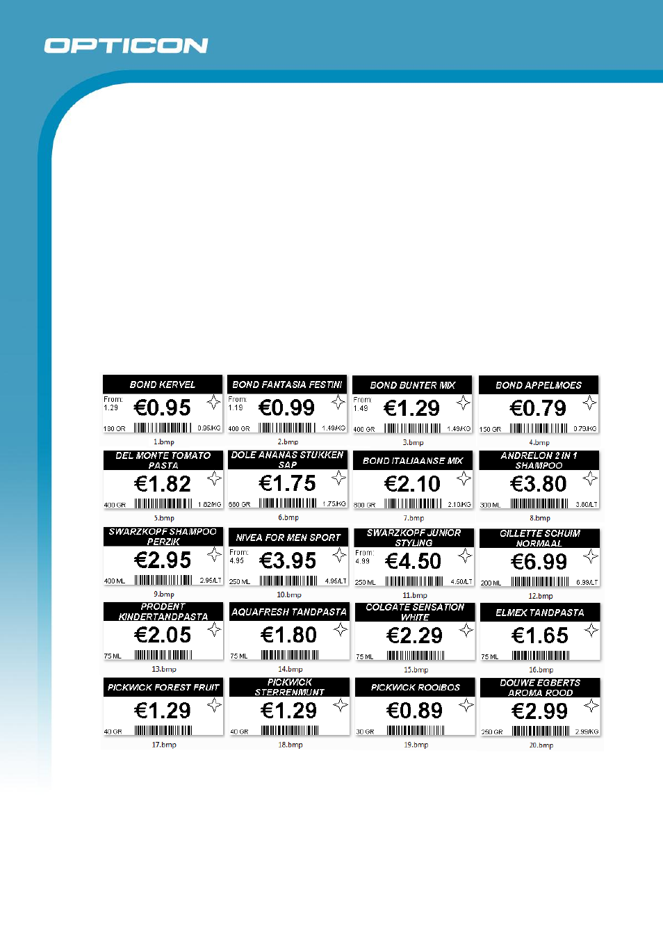 Appendix b: demo barcodes | Opticon ESL User Manual | Page 40 / 40