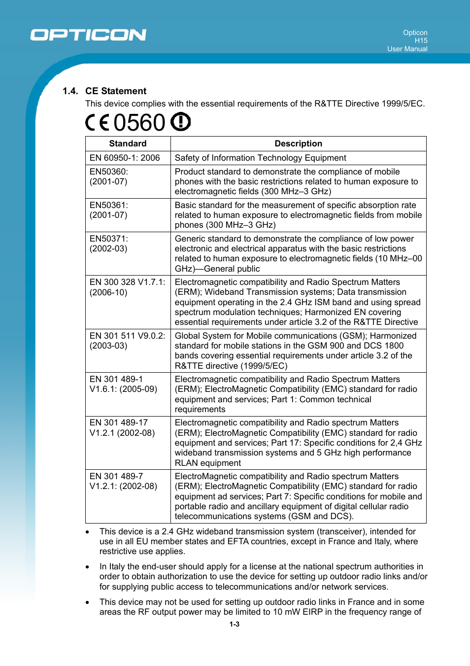 Opticon H15 User Manual User Manual | Page 10 / 101