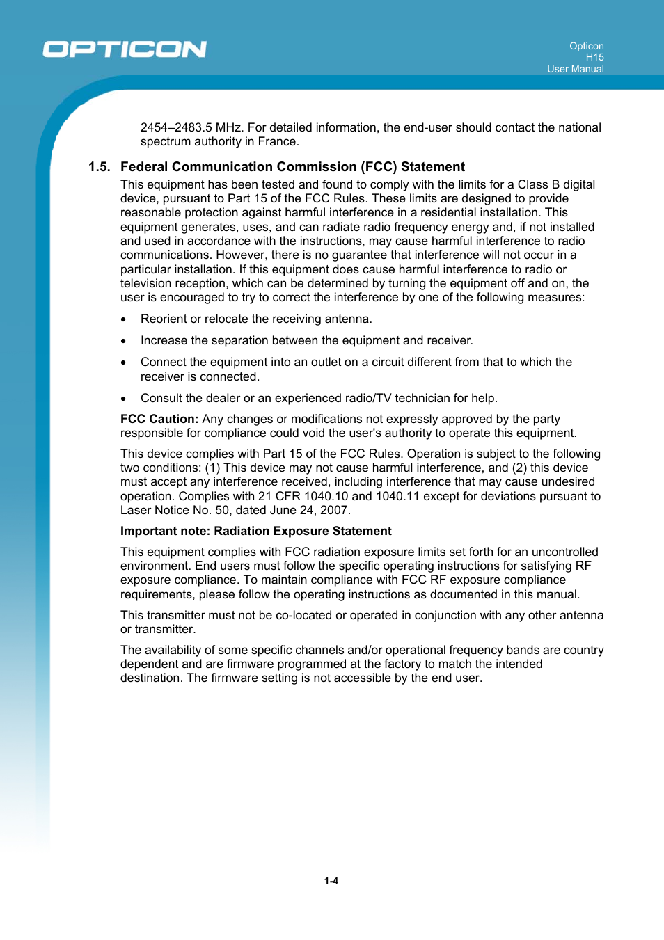 Opticon H15 User Manual User Manual | Page 11 / 101