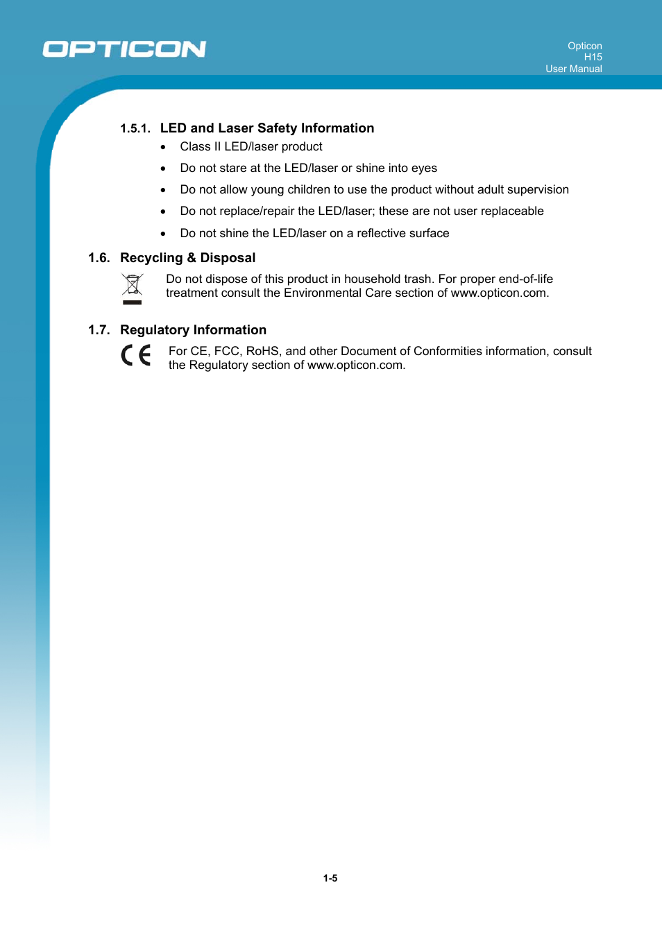 Opticon H15 User Manual User Manual | Page 12 / 101