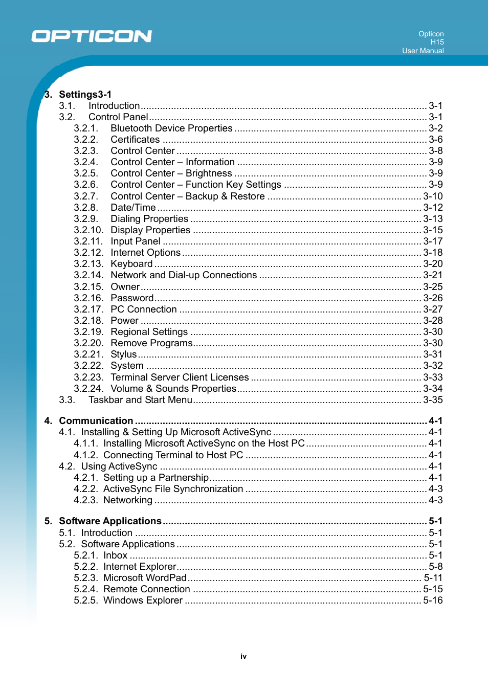 Opticon H15 User Manual User Manual | Page 4 / 101