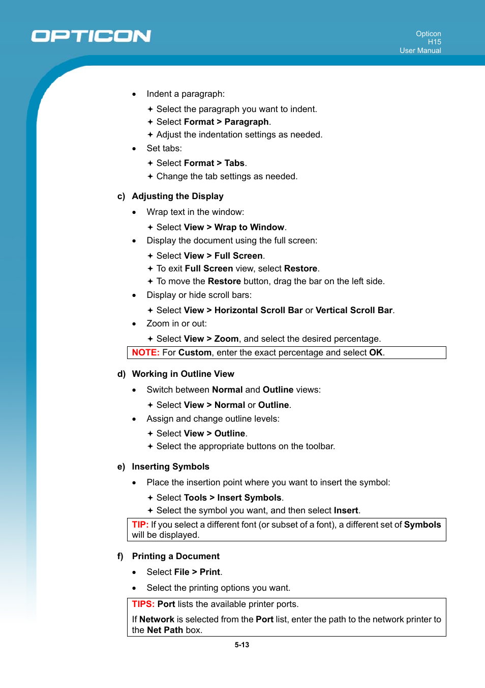 Opticon H15 User Manual User Manual | Page 96 / 101