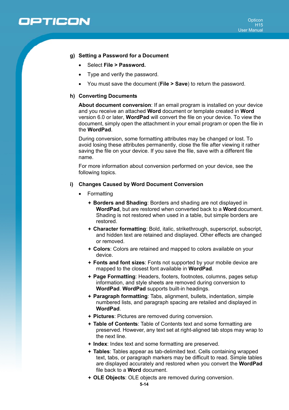 Opticon H15 User Manual User Manual | Page 97 / 101