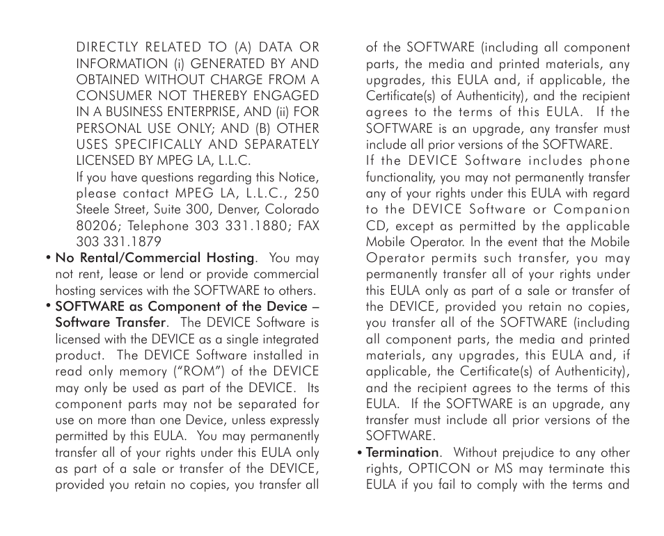 Opticon H16 End User License Agreement for Microsoft Software User Manual | Page 3 / 8