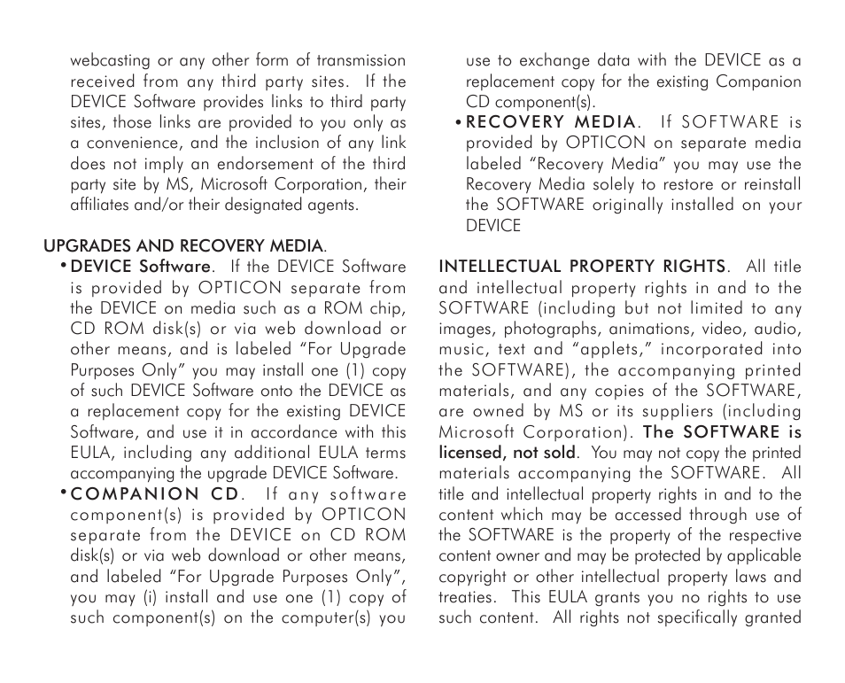 Opticon H16 End User License Agreement for Microsoft Software User Manual | Page 6 / 8
