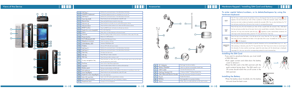 Opticon H16 Quick Guide User Manual | 2 pages